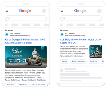 MAKA Motors Google Search ad on a phone